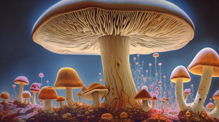 AI image of the z strain mushroom species
